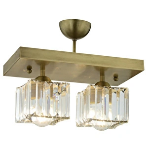 Apliqa Rivia 2 Li Eskitme Plafonyer Kristalli Taşlı Modern Tasarım Kristal Salon Avize görseli 5