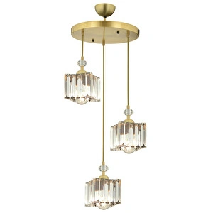Apliqa Brandy Eskitme 3 Lü Yuvarlak Sakıt Kristalli Taşlı Modern Tasarım Kristal Salon Avize görseli 3