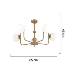 Apliqa Lowel 5'li Eskitme Beyaz Camlı Modern Koridor Yatak Odası Salon Avize görseli 5