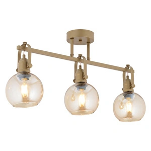 Apliqa Cherish 3'lü Sıralı Eskitme Bal Camlı Modern Oturma Odası Salon Avize görseli 3