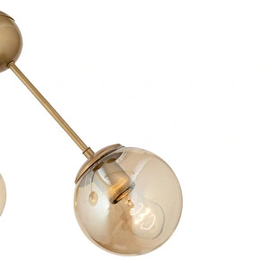 Apliqa Meyo 3lü Eskitme Bal Camlı Modern Genç Odası Yatak Odası Salon Avize görseli 5