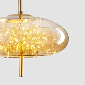 Apliqa Zuna 10 Watt 3000k Eskitme Bal Camlı Tekli Peri Led Sarkıt Avize görseli 4