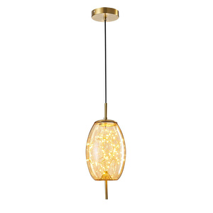 Apliqa Jasper 10 Watt 3000k Eskitme Bal Camlı Tekli Peri Led Sarkıt Avize görseli 1