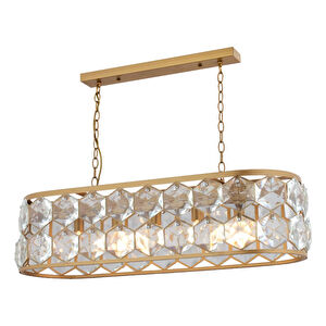 Apliqa Roman 5'li Sıralı Eskitme Kristalli Taşlı Modern Tasarım Kristal Salon Avize görseli 2