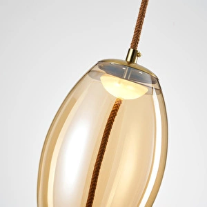 Apliqa Stone Tekli 5 Watt 3000k Eskitme Bal Camlı Led Sarkıt Avize görseli 4
