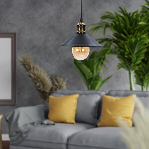 Apliqa Gönen Tekli Siyah Modern Retro Sarkıt Mutfak Retro Salon Avize görseli 2