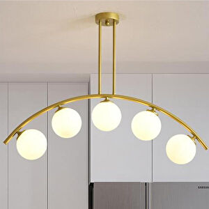 Apliqa Fralde 5 Li Gold Modern Mutfak Cafe Restoran Için Uygun Retro Salon Avize görseli 2