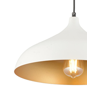 Apliqa Pera Beyaz Tekli Modern Retro Sarkıt Salon Avize görseli 4
