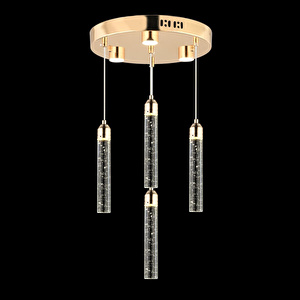 Apliqa Zaki 4 Lü Gold Kaplama 3 Renkli 58 Watt Ledli Modern Tasarım Oturma Odası,genç Odası,yatak Odası,salon Sarkıt Led Avize görseli 2