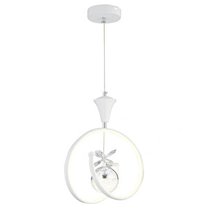 Apliqa Mengü Tekli Beyaz Krom 3 Renkli 36 Watt Ledli Modern Oturma Odası, Koridor, Salon Led Avize görseli 3