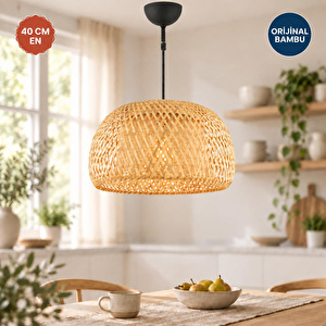 Briella Tekli Rattan Modern Tasarım Oturma Odası Avize