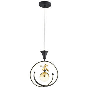 Apliqa Mengü Tekli Siyah Gold 3 Renkli 36 Watt Ledli Modern Oturma Odası, Koridor, Salon Led Avize görseli 2