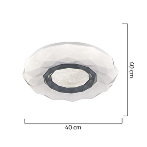 Apliqa Paris Tekli Beyaz 3 Renkli 37 Watt Ledli Modern Oturma Odası, Koridor, Salon Led Avize görseli 5