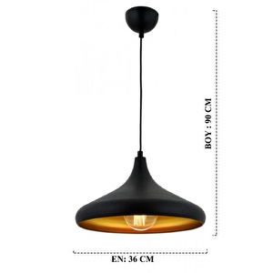 Apliqa Pera Siyah Tekli Modern Retro Sarkıt Retro Salon Avize görseli 4