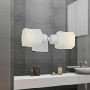 Apliqa Armin 2li Beyaz Duvar Lambası Ayna Üstü-yanı Modern Banyo Aplik