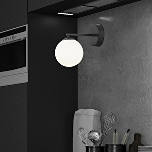 Elvin Siyah Duvar Lambası Yatak Odası-yatak Başı-banyo İçin Modern Retro Aplik