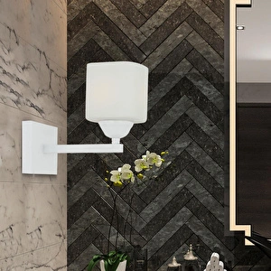 Apliqa Minel Beyaz Duvar Lambası Yatak Odası-yatak Başı-banyo İçin Modern Aplik görseli 2