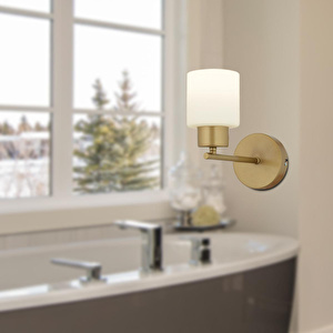 Apliqa Lima Eskitme Beyaz Cam Duvar Lambası Yatak Odası-yatak Başı-banyo İçin Modern Aplik görseli 3