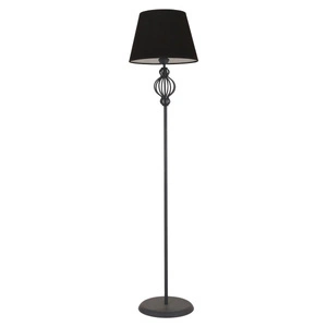 Apliqa Helezon Siyah Şapkalı Siyah Modern Tasarım Ayaklı Abajur Lamba Metal Lambader görseli 3
