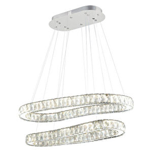 Apliqa Valeri̇a Krom 2 Katli Kri̇stal Taşli Led Avi̇ze görseli 2