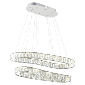 Apliqa Valeri̇a Krom 2 Katli Kri̇stal Taşli Led Avi̇ze görseli 3