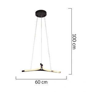 Apliqa Simon Mat Siyah Boyalı 30 Watt Led 300k Salon Oturma Odası Genç Odası Ledli Avize görseli 5