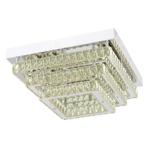 Apliqa Modina 3 Katlı Krom Ledli 3 Renkli 120 Watt Kristalli Taşlı Modern Tasarım Led Kristal Salon Avize görseli 3