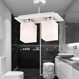 Apliqa Atlas 2 Li Beyaz Modern Genç Odası Mutfak- Banyo Mutfak Salon Spot Avize görseli 2