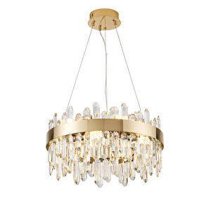 Apliqa Linfred 50'lik Gold Kristal Taşlı Modern Salon Avize görseli 3