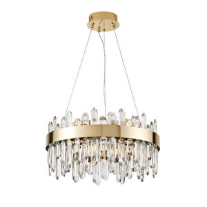 Apliqa Linfred 50'lik Gold Kristal Taşlı Modern Salon Avize görseli 2