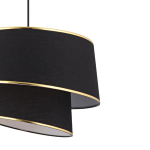 Apliqa Paoni 2 Katlı Siyah Gold Detaylı Modern Koridor,yatak Odası Salon Avize görseli 4
