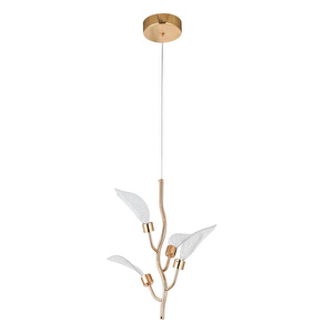Apliqa Liria Gold Yaprak Desenli Sarkıt Led Avize görseli 3