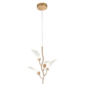Apliqa Liria Gold Yaprak Desenli Sarkıt Led Avize görseli 4