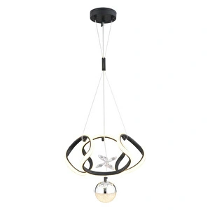 Apliqa Pelin Tekli Siyah Krom 3 Renkli 39 Watt Ledli Modern Oturma Odası, Koridor, Salon Led Avize görseli 3