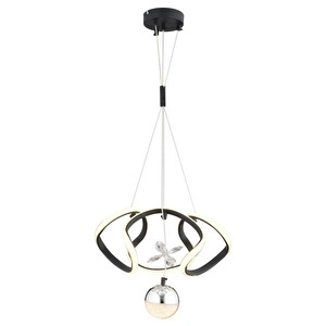 Apliqa Pelin Tekli Siyah Krom 3 Renkli 39 Watt Ledli Modern Oturma Odası, Koridor, Salon Led Avize görseli 2