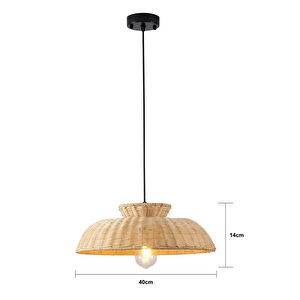 Apliqa Enrico Tekli Rattan Modern Tasarım Oturma Odası Avize görseli 3