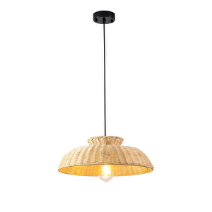 Apliqa Enrico Tekli Rattan Modern Tasarım Oturma Odası Avize görseli 2