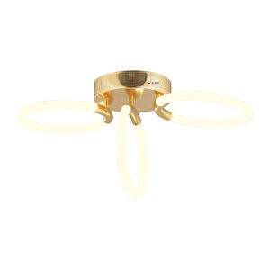 Apliqa Honos 3'lü Gold 39 Watt Ledli Modern Koridor, Yatak Odası Salon Plafonyer Led Avize görseli 2