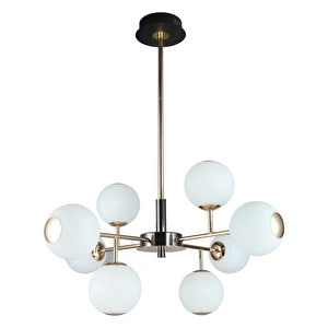 Apliqa Sofia 8'li Siyah Gold 80 Watt Yuvarlak Modern Oturma Odası, Salon Avize görseli 3