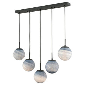 Apliqa Efser 5li̇ Sirali Avi̇ze Modern Oturma Odası Salon Sarkıt Avize görseli 3