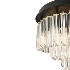 Apliqa Nilay Siyah Kristalli Taşlı Modern Tasarım Kristal Salon Avize görseli 3