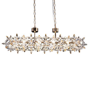 Apliqa Mercan Sıralı Gold Kristal Taşlı Modern Oturma Odası, Yemek Masası Üstü, Salon Avize görseli 2