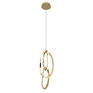 Apliqa Cara Gold Kaplamalı 66 Watt Led Sarkıt Salon 3 Renk Ledli Modern Tasarım Avize görseli 2