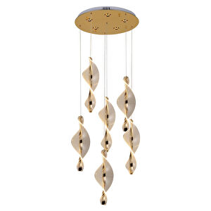 Apliqa Gupse 6 Lı Yuvarlak 95 Watt Ledli Modern Tasarım Oturma Odası Salon Avize görseli 2