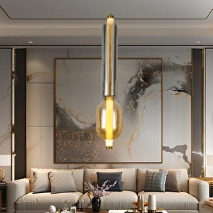 Apliqa Noemi 12 Watt Tekli Gold Modern Tekli Sarkıt Avize görseli 1