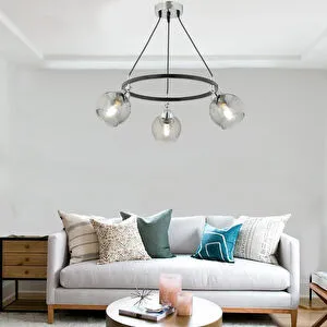 Flora 3 Lü Krom Detaylı Modern Koridor Mutfak Salon Avize