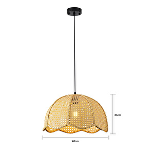 Apliqa Alvise Tekli Hazeran Model Rattan Modern Tasarım Oturma Odası Avize görseli 4