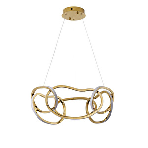 Apliqa Quon 6'lı Gold 110 Watt Yuvarlak Modern Sarkıt Salon Led Avize görseli 4