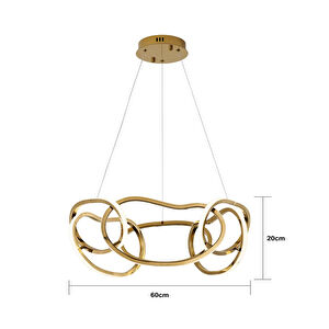Apliqa Quon 6'lı Gold 110 Watt Yuvarlak Modern Sarkıt Salon Led Avize görseli 3
