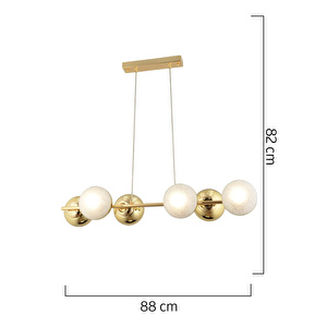 Apliqa Berca 6li Gold Avi̇ze Modern Mutfak Yemek Masası Üstü Yatak Odası Salon Avize görseli 5